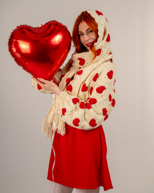 Sweet Heart Atkı-Hırka-Eldiven Seti